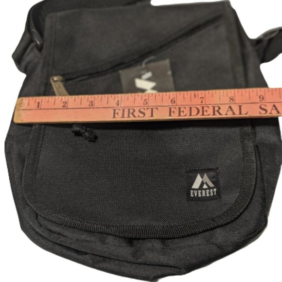 Vintage Nylon Crossbody 80s Bag Unisex Zip Pockets - Picture 6 of 15